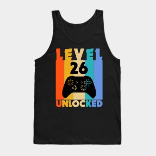 Level 26 Unlocked Funny Video Gamer Birthday Novelty T-Shirt Tank Top